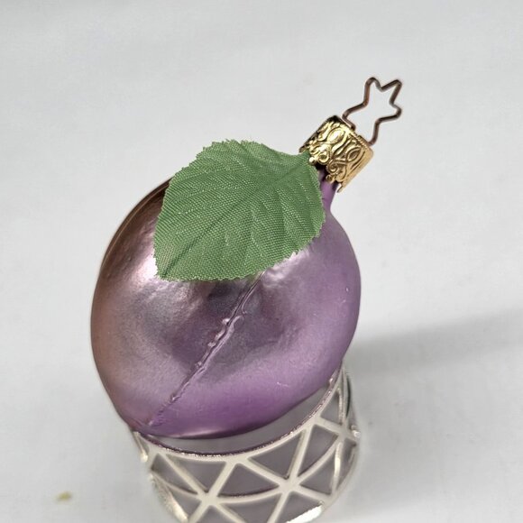 Inge Glas Plum German Glass Christmas Ornament Purple 2" - Picture 2 of 6